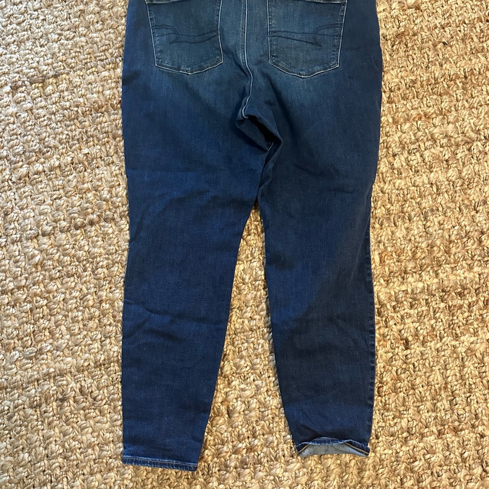 American Eagle Curvy Super Hi-Rise Jegging- Dark Blue Ankle Jeans - Picture 2 of 3